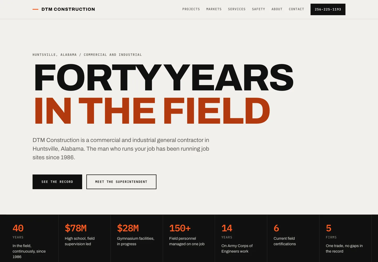 DTM Construction website